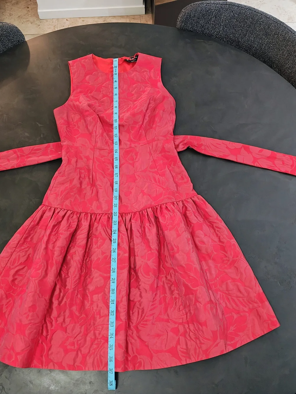 Kate Spade Julia Tropical Foliage Brocade Drop-Waist Dress, Size 00